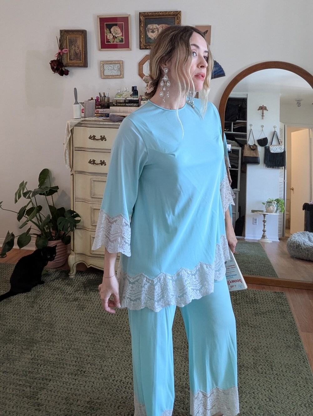 VTG 70s Blue Lounge set - Picture 1 of 10